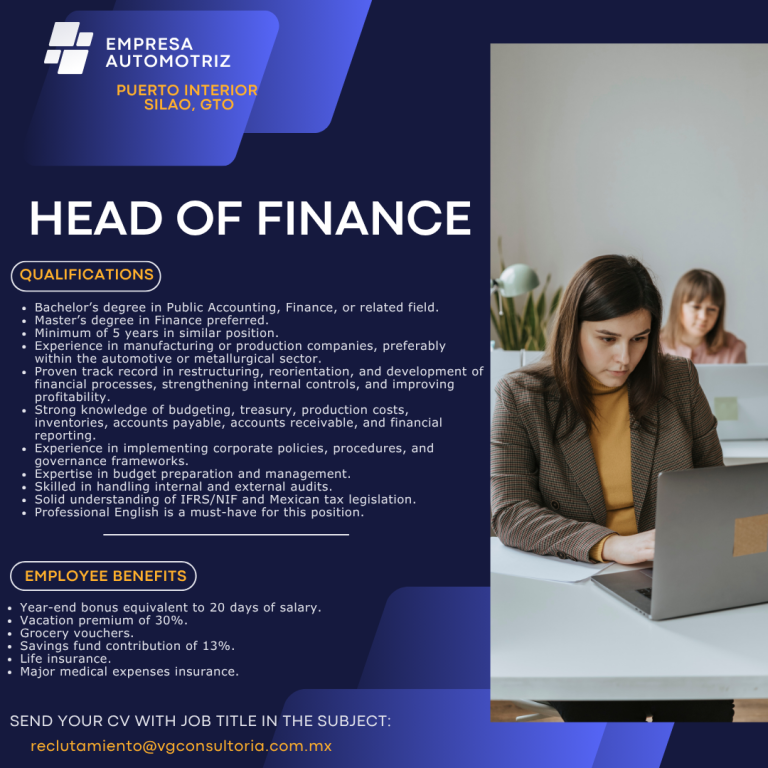 HEAD OF FINANCE